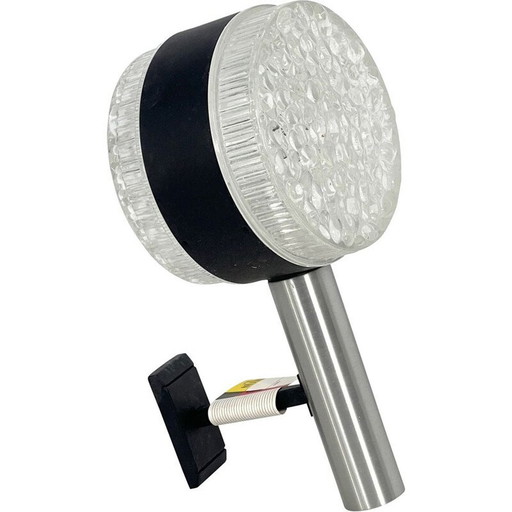 Vintage wall lamp in glass and aluminum model Balaton by Stilux Milano, Italy 1960