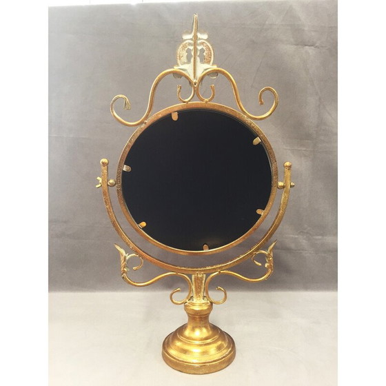Image 1 of Vintage gilded metal table mirror
