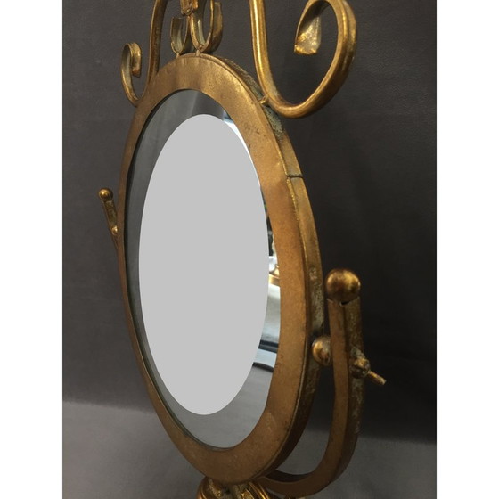 Image 1 of Vintage gilded metal table mirror