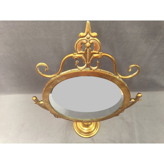 Image 1 of Vintage gilded metal table mirror