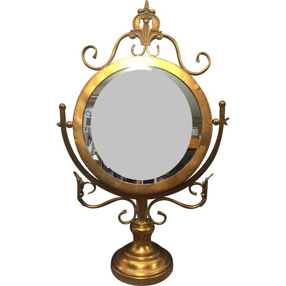 Image 1 of Vintage gilded metal table mirror