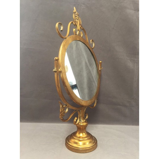 Image 1 of Vintage gilded metal table mirror