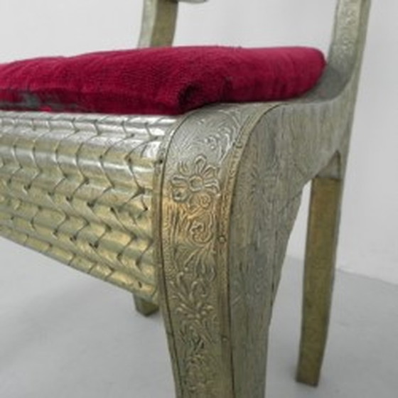 Image 1 of Dining room chair with stamped tin 