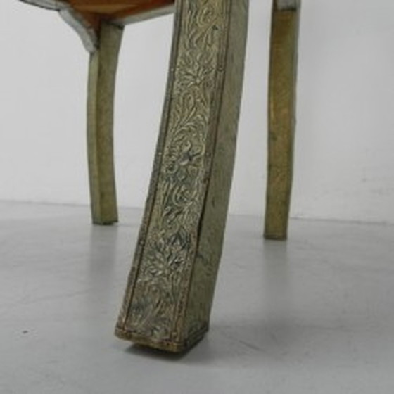 Image 1 of Dining room chair with stamped tin 