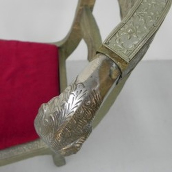 Image 1 of Chaise de salle à manger avec étain estampé