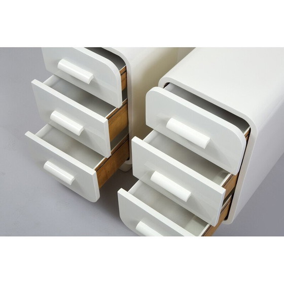 Image 1 of Pair of vintage Bauhaus side tables in lacquered wood for Up Závody, Czechoslovakia 1930