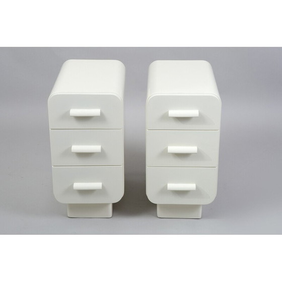 Image 1 of Pair of vintage Bauhaus side tables in lacquered wood for Up Závody, Czechoslovakia 1930