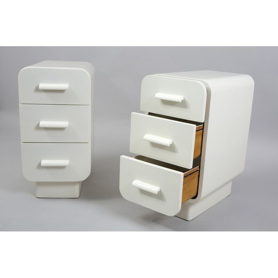 Image 1 of Pair of vintage Bauhaus side tables in lacquered wood for Up Závody, Czechoslovakia 1930