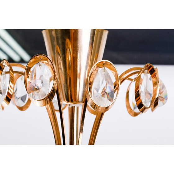 Image 1 of Lampadario vintage in vetro e alluminio, 1970