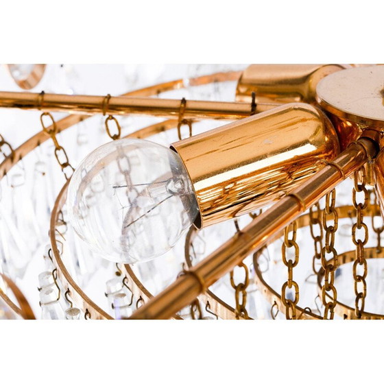 Image 1 of Lampadario vintage in vetro e alluminio, 1970