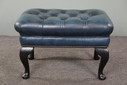 Sgabello Chesterfield in pelle di mucca blu jeans