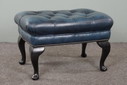 Sgabello Chesterfield in pelle di mucca blu jeans