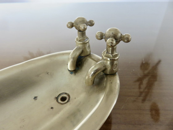 Image 1 of Antique Bronze Soap Dish In The Shape Of A Bathtub, France, 30s 40s