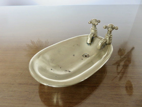 Image 1 of Antique Bronze Soap Dish In The Shape Of A Bathtub, France, 30s 40s