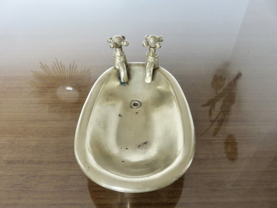 Image 1 of Antique Bronze Soap Dish In The Shape Of A Bathtub, France, 30s 40s