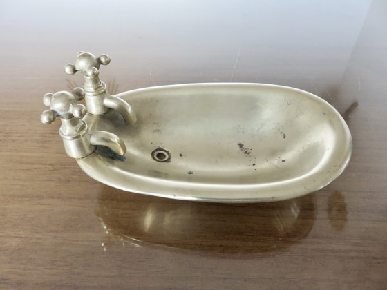 Image 1 of Antique Bronze Soap Dish In The Shape Of A Bathtub, France, 30s 40s