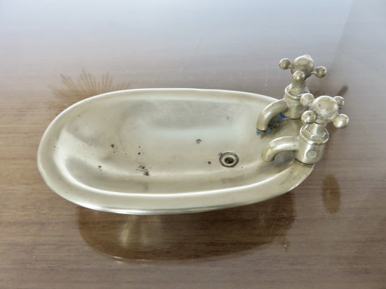 Image 1 of Antique Bronze Soap Dish In The Shape Of A Bathtub, France, 30s 40s