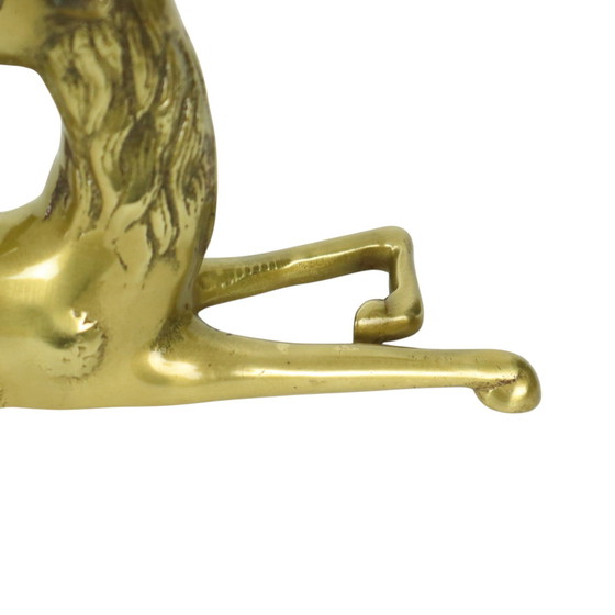 Image 1 of Figurine Brass Reclining Deer Sarreid Ltd