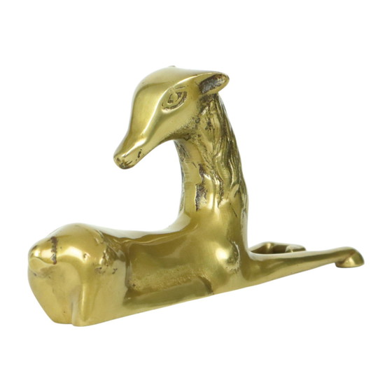 Image 1 of Figurine Brass Reclining Deer Sarreid Ltd