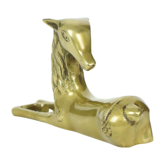 Image 1 of Figurine Brass Reclining Deer Sarreid Ltd