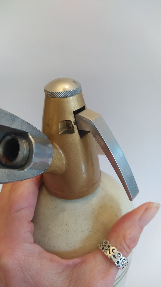 Image 1 of Streamer per soda in gres vintage con ottone