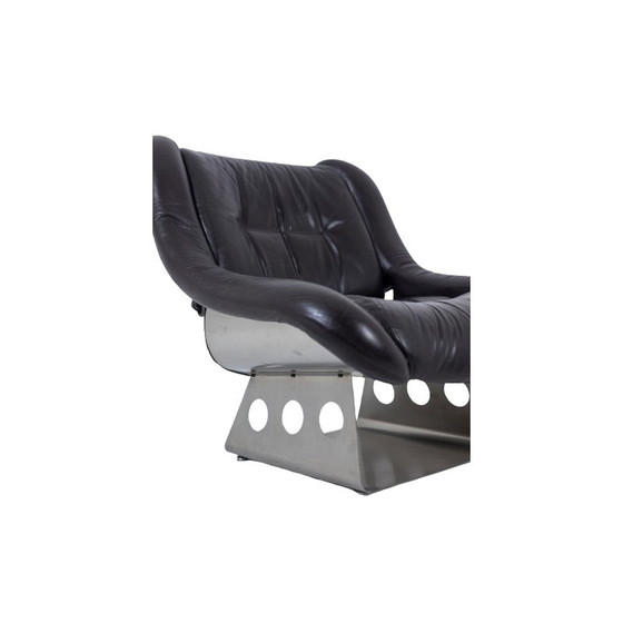 Image 1 of RIMA vintage leather and metal lounge set, Italy, 1970