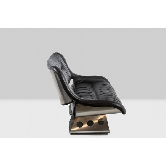 Image 1 of RIMA vintage leather and metal lounge set, Italy, 1970