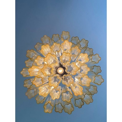 Contemporary Sputnik "Tronchi" Vanished Amber Chandelier In Venini Style