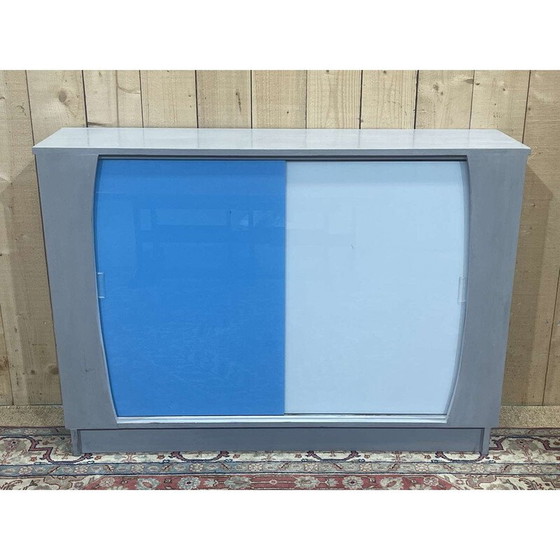 Image 1 of Vintage wooden showcase with sliding doors