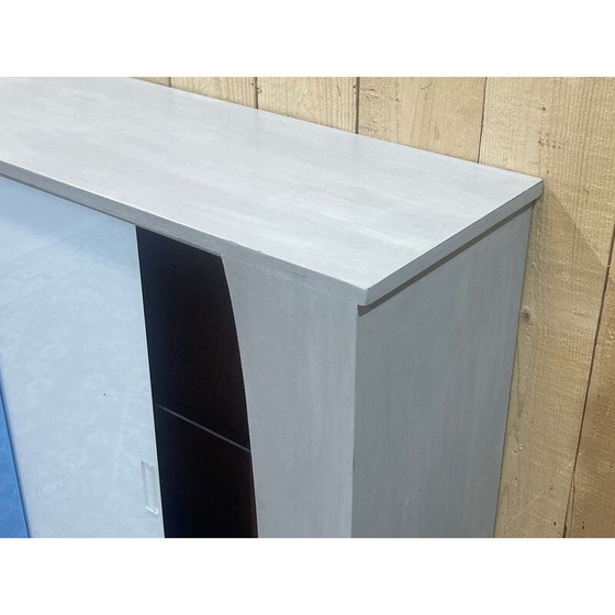 Image 1 of Vintage wooden showcase with sliding doors