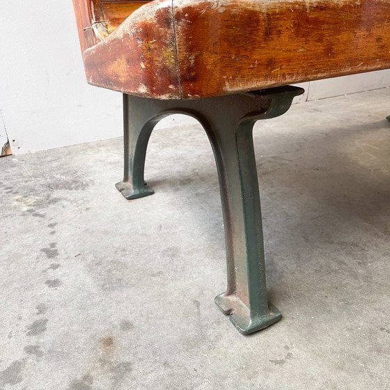 Image 1 of Antique French train bench