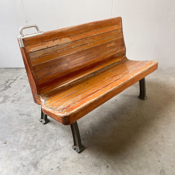 Image 1 of Antique French train bench