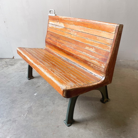 Image 1 of Antique French train bench