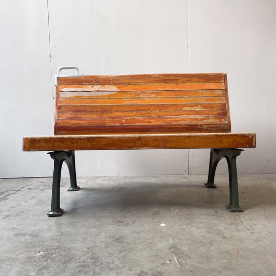 Image 1 of Antique French train bench