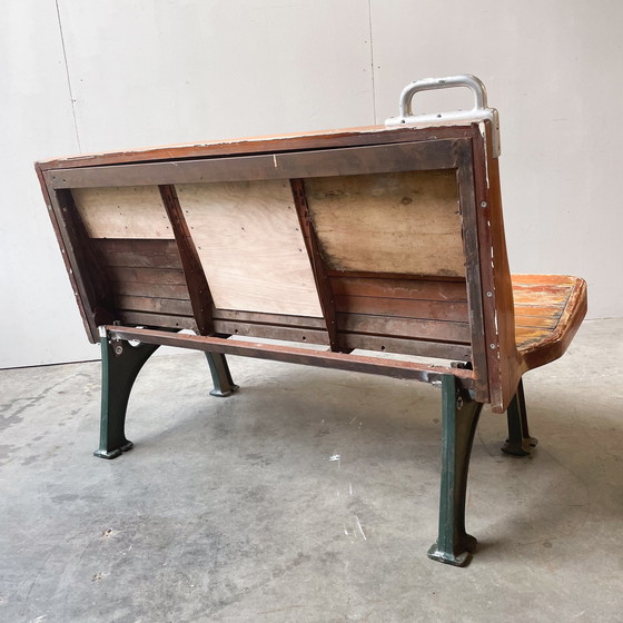 Image 1 of Antique French train bench