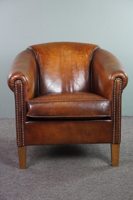 Image 1 of Vintage sheep leather club chair