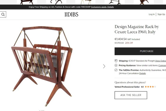 Image 1 of Cesare Lacca collapsible newspaper rack