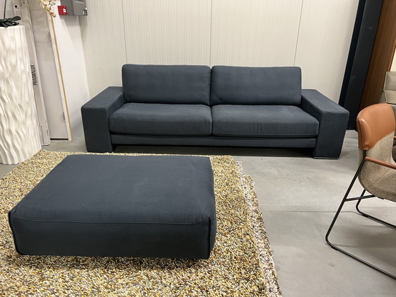 Image 1 of Rolf Benz Ego 4 seater sofa Blue fabric