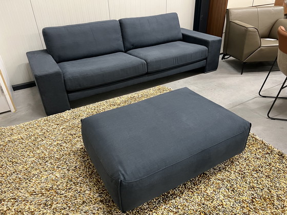 Image 1 of Rolf Benz Ego 4 seater sofa Blue fabric