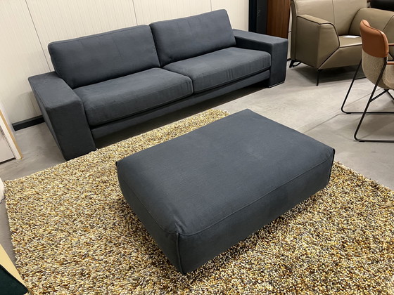 Image 1 of Rolf Benz Ego 4 seater sofa Blue fabric