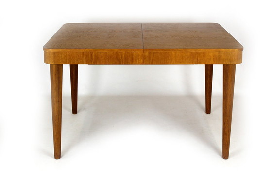 Image 1 of Restored Oak Extendable Dining Table By Jindřich Halabala, 1950S