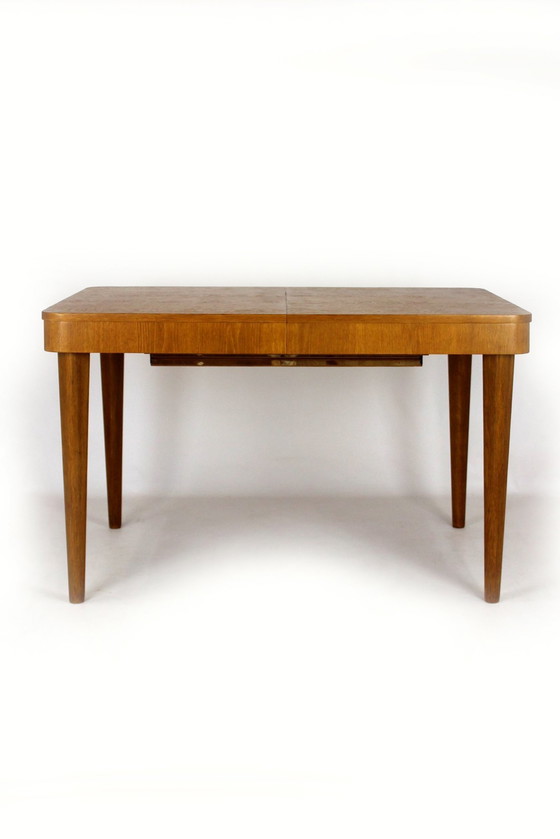 Image 1 of Restored Oak Extendable Dining Table By Jindřich Halabala, 1950S