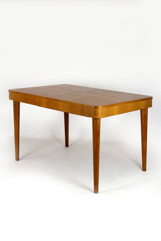 Image 1 of Restored Oak Extendable Dining Table By Jindřich Halabala, 1950S