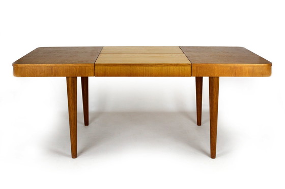 Image 1 of Restored Oak Extendable Dining Table By Jindřich Halabala, 1950S
