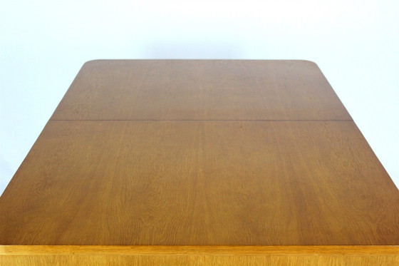 Image 1 of Restored Oak Extendable Dining Table By Jindřich Halabala, 1950S