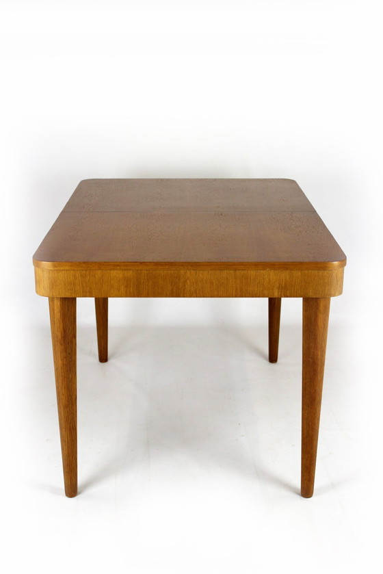 Image 1 of Restored Oak Extendable Dining Table By Jindřich Halabala, 1950S