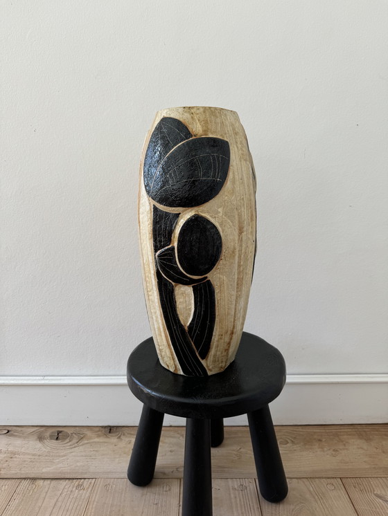 Image 1 of Rare 'Lotus' Xxl Noomi Backhausen Vase, Søholm, Stoneware/Ceramic, Danish Vintage, Handmade, Ceramic Art, 1960S