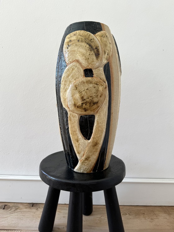 Image 1 of Rare 'Lotus' Xxl Noomi Backhausen Vase, Søholm, Stoneware/Ceramic, Danish Vintage, Handmade, Ceramic Art, 1960S
