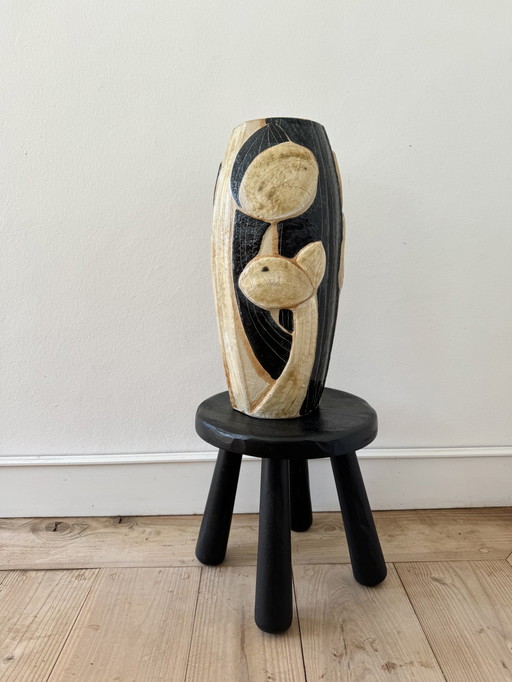 Rare 'Lotus' Xxl Noomi Backhausen Vase, Søholm, Stoneware/Ceramic, Danish Vintage, Handmade, Ceramic Art, 1960S