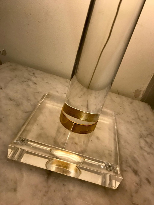 Lucite Hollywood Regency table lamp